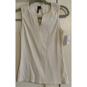 NWT Kohl’s Trixxi Juniors Women Cream Snow Tank Top Size XL Summer Spring Look